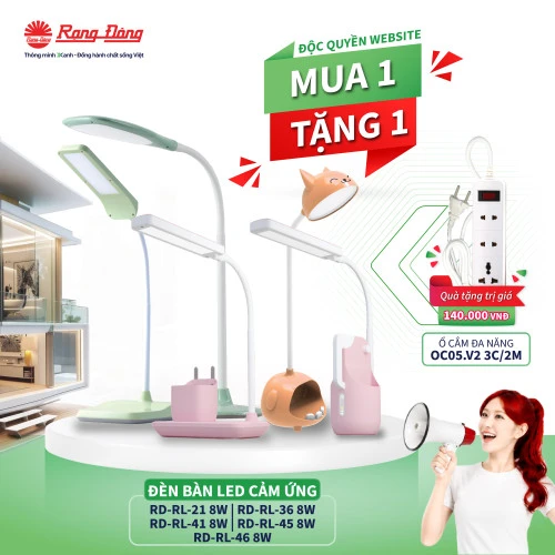 MUA ĐÈN BÀN RD-RL-21 8W TẶNG Ổ CẮM ĐA NĂNG